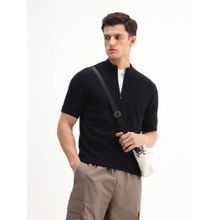 Rare Rabbit Men Black Viscose T-Shirt