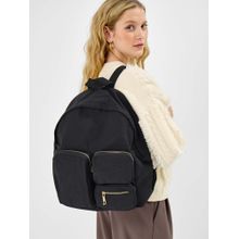 Accessorize London Women’s Black Multi-Pocket Nylon Backpack