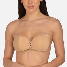 Mod & Shy Solid Non-wired Lightly Padded Stick On Bra - Beige (ONESIZE)