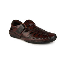 BUCKAROO Santos New Crumbled Leather Bordo Maroon Casual Closed Sandals