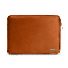 DailyObjects Tan Vegan Leather Zippered Sleeve For Laptop/macbook
