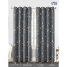 Urban Space Blackout Curtain for Window 5 ft with Eyelets and Tieback 1 Piece-Grey
