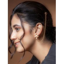 Suhani Pittie Gold Toned Kanauti Earrings With Pearl Cluster