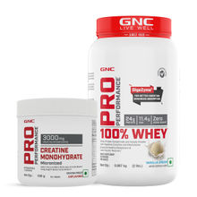 GNC Pro Performance 100% Whey Vanilla Cream + Creatine Monohydrate - Combo Pack
