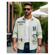 Bewakoof Harry Potter Men's Green Graphic Printed Shirt