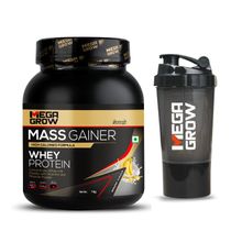 Megagrow Mass Gainer Whey Protein With Shaker - Banana