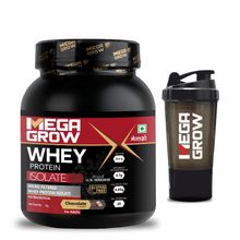 Megagrow Isolate Whey Protein Powder With Shaker - Chocolate