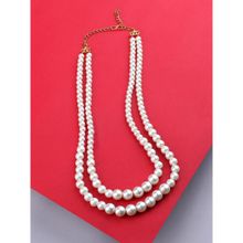 Zaveri Pearls Gold Tone Fusion Wear Layered Pearls Necklace-ZPFK10426