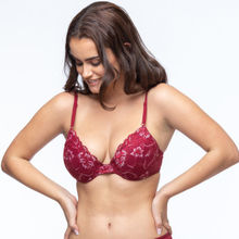 Curwish BLW-01W Lacy Wonders Wine Push-Up Bra