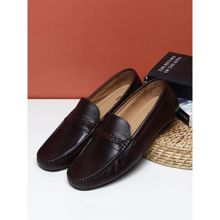 Teakwood Mens Brown Solid Geniune Leather Formal Loafer