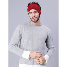 Bharatasya Mens Winter Rib Knit Ski Headband Ear Warmer Maroon