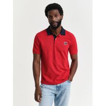 GANT Men Red Cotton Polo T-Shirt