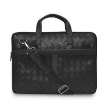 Nautica Black PU Laptop Bag with Detachable Strap