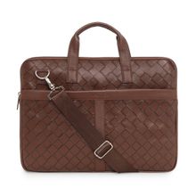 Nautica Brown PU Laptop Bag with Detachable Strap