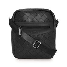 Nautica Black Textured Pu Sling Bag