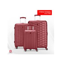 Wenger Inflight Textured Red Trolley Bags (S/M/L) (Pack of 3)