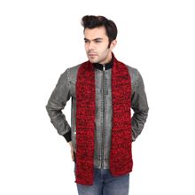 Bharatasya Unisex Soft Woolen Warm Winter Knitted Heathered Muffler in Red