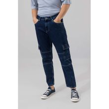 Snitch Mens Buzzer Blue Cargo Jeans