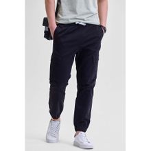 Snitch Mens Black Slim Fit Cargo Pant
