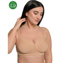 Inner Sense Plus Size Beige Organic Cotton Bamboo Non Padded Feeding Bra
