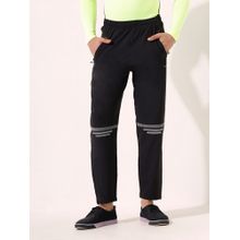 LYCOT Men Zip Pockets and Elastic Gym Black Trackpant