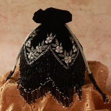 THE TAN CLAN Keisha Black Tassel Potli with Handle