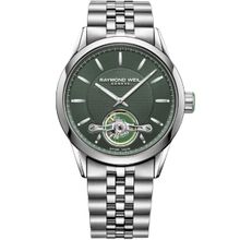 Raymond Weil Freelancer Open Balance Wheel Analog Green Dial Color Men Watch- 2780-ST-52001