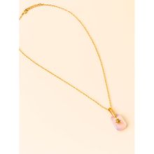 Inaya Accessories 18kt Gold Plated Rose Pink Quartz and Star Necklace