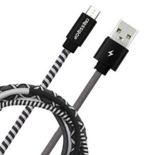Crossloop Tangle Free Micro USB Fast Charging Cable - Black & Grey