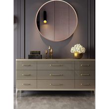 CasaGold 24 Inch RoseGold Round Mirror in Steel Frame