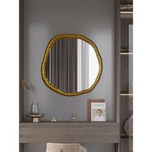 CasaGold 24 Inch Gold Hammered Mirror in Metal Frame