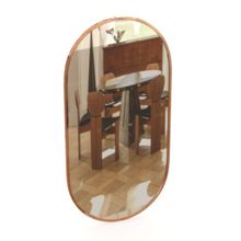 CasaGold 28 Inch RoseGold Oblong Mirror in Steel Frame