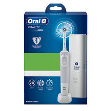 Oral-B Vitality Criss Cross Electric Rechargeable Toothbrush, With Replaceable Brush Head (white)