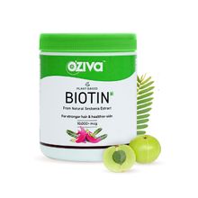 Oziva Plant Based Biotin 10000+ Mcg With Sesbania Agati - Bamboo Shoot & Amla - For Healthy Hair