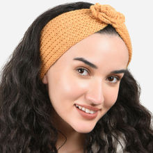 ToniQ Orange Workout Wear Synthetic Wool Winter Head Band For Women