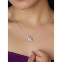 Ornate Jewels 925 Sterling Silver Princess Cut 1.5 Carat American Diamond Pendant Chain for Women