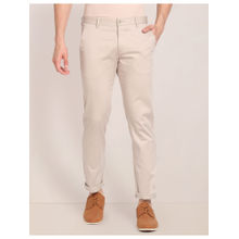 U.S. POLO ASSN. Light Beige Denver Slim Fit Cotton Stretch Solid Signature Chinos