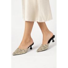 SCENTRA Womens Mules Heels for Party - Gold