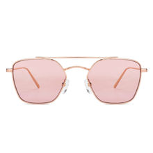 John Jacobs Gold Pink Narrow Square Sunglasses - JJ S12471S