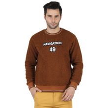 Monte Carlo Men Brown Cotton Blend Sweatshirt