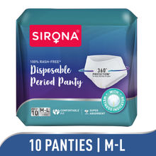 Sirona Disposable Period Panties For Heavy Flow - 360 degree Leakage & Rash Free Protection (M-L)