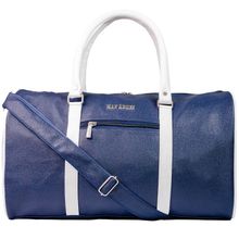 Man Arden "The Abloom Azure" PVC Leather Travel Dual Tone Duffle Bag - Blue & White