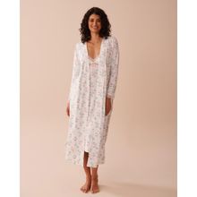 La Vie En Rose Tulip Print Super Soft Long Kimono Wrap