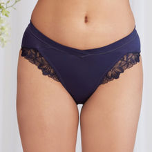 Nykd by Nykaa V Cut Lace Hipster Panty - Nyp343 Navy Blue