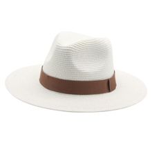 The Tie Hub White Wide Brim Panama Straw Unisex Hats