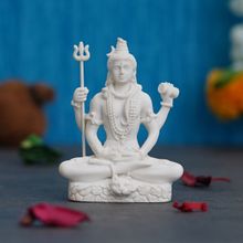 eCraftIndia White Polyresin Lord Shiva Statue