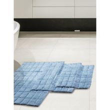 Maspar Cotton Anti-Skid Quick Dry Water Absorbent Soft Bath Mat Blue