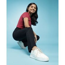 Bliss Club Women Black Groove-In Cotton Flare Pants Tall with 4 Pockets