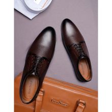 Louis Stitch Mens Leatherette Brown Derby Lace Up Derbies Shoes
