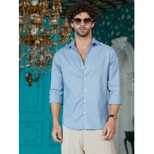 Campus Sutra Men Powder Blue Solid Button Shirt